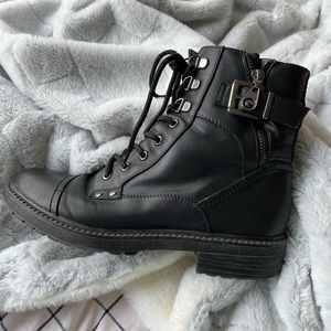 Black Combat Boots Womens Size 8